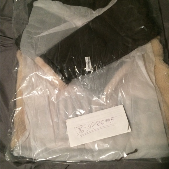 Supreme reversed shearling hooded jacket